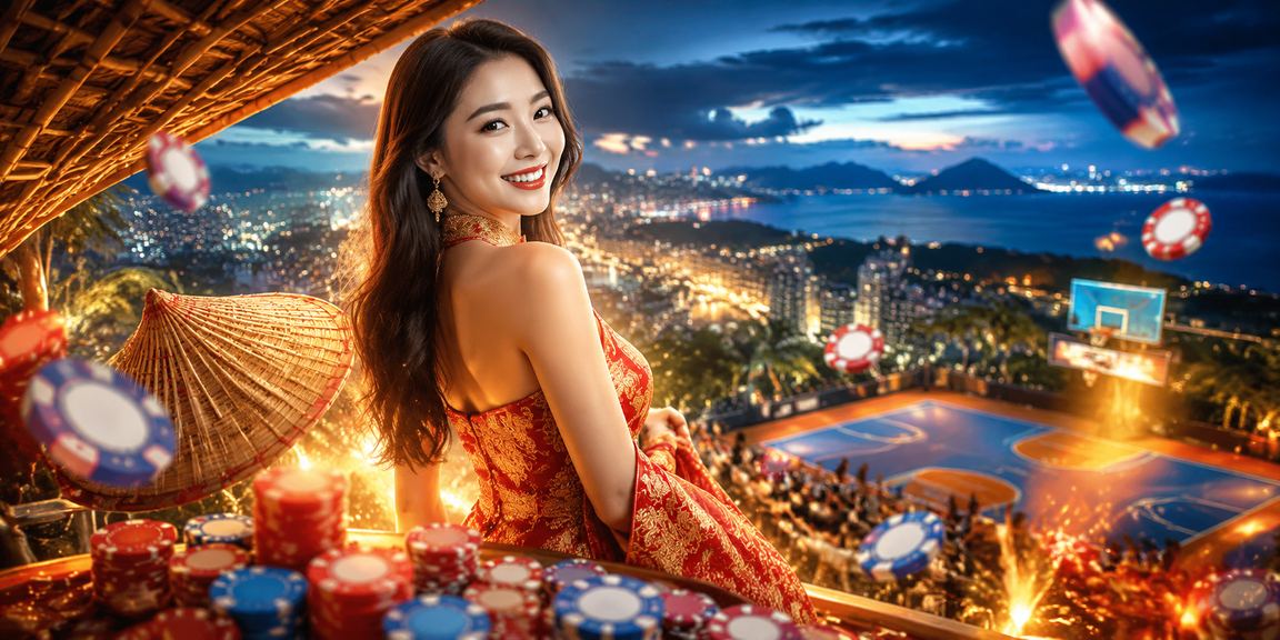 Người chơi đặt cược bóng rổ giữa khung cảnh núi rừng Sapa với nón lá truyền thống